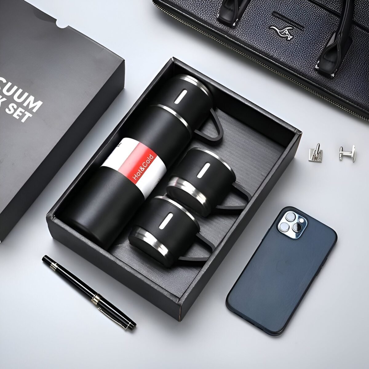 Double Wall Vaccum Flask Set Thermo 500ml Vacuum Insulated Bottle - Image 2