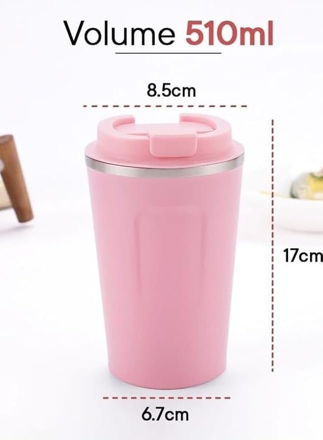 41Q4JCLvYqL._SY879_-1-1.jpg Insulated Cup, Pure Color Compact Portable Insulated Coffee Mug for Office (510ml) - Image 3
