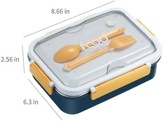 51RXDiQzxBL._SX679_.jpg Leakproof Bento Box, Detachable Stainless Steel Tray for Warm Water Insulation 3 Containers Lunch Box  (750 ml) - Image 6