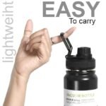 Double walled thermos bottle stainless steel matte black colour 1000ML - Image 2