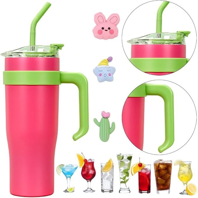 61xNPqGKqRL._AC_SX679_-1.jpg MULBERRY PINK TUMBLER WITH STICKER - Image 4