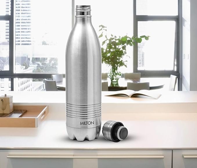 710Kt5JcYQL._AC_SX679_-1.jpg MILTON 1 Liter Insulated Water bottles, 188 Stainless Steel Double-Walled Vacuum Flask, Hot & Cold for 24 Hours - Perfect for Gym, Travel, Tea & Coffee - Image 5