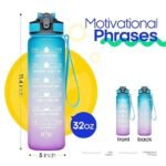 MERISH Plastic MultiColor Motivational Water Bottle 1000 ML SIPPER Mix Colors (Blue) - Image 5