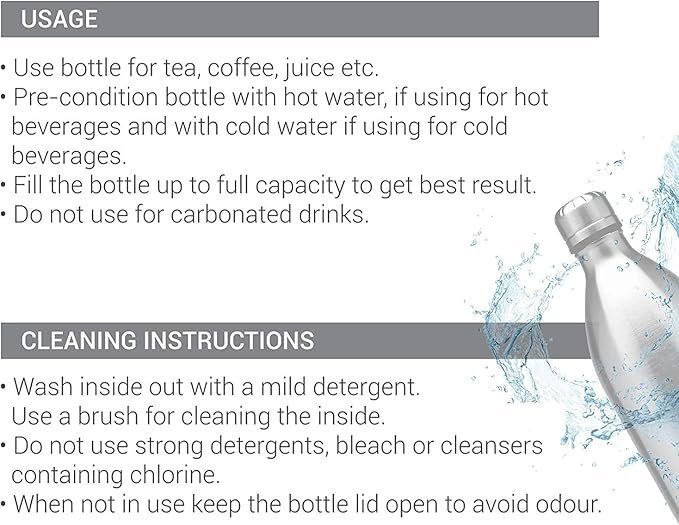71a-iJUIf4L._AC_SX679_-1.jpg MILTON 1 Liter Insulated Water bottles, 188 Stainless Steel Double-Walled Vacuum Flask, Hot & Cold for 24 Hours - Perfect for Gym, Travel, Tea & Coffee - Image 2