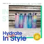 MERISH Plastic MultiColor Motivational Water Bottle 1000 ML SIPPER Mix Colors (Blue) - Image 6