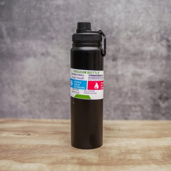 Double walled thermos bottle stainless steel matte black colour 1000ML