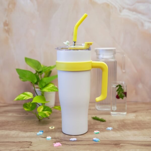 SHINING YELLOW TUMBLER WITH STICKER