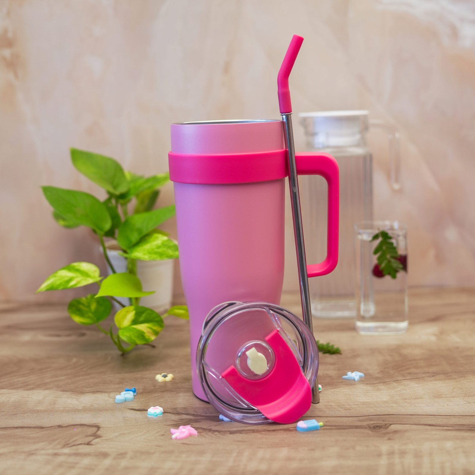 DSC08390-scaled-1.jpg SHINING PINK TUMBLER WITH STICKER - Image 2