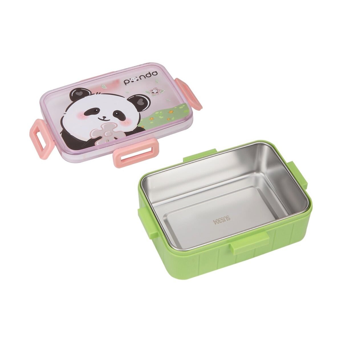 SINGLE COMPARTMENT PANDA PRINT INSULATED LUNCH BOX - Image 1