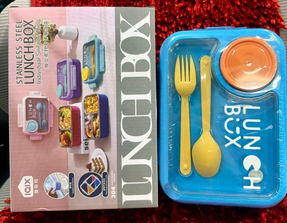 Leakproof Bento Box, Detachable Stainless Steel Tray for Warm Water Insulation 3 Containers Lunch Box  (750 ml) - Image 11