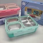 3 compartment Leak proof Steel Lunch Box -620ml - Image 10