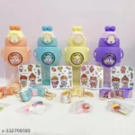 Transparent Plastic Kids Sipper Bottle with Sticker and Silicone Character Sleeve Rabbit Design 750 ML - Image 3