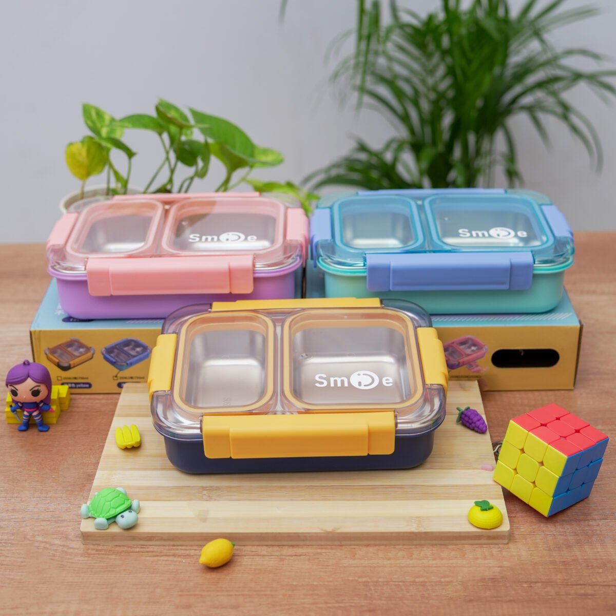 Smile Stainless Steel Bento Lunch Box 100 % Leakproof - Image 1