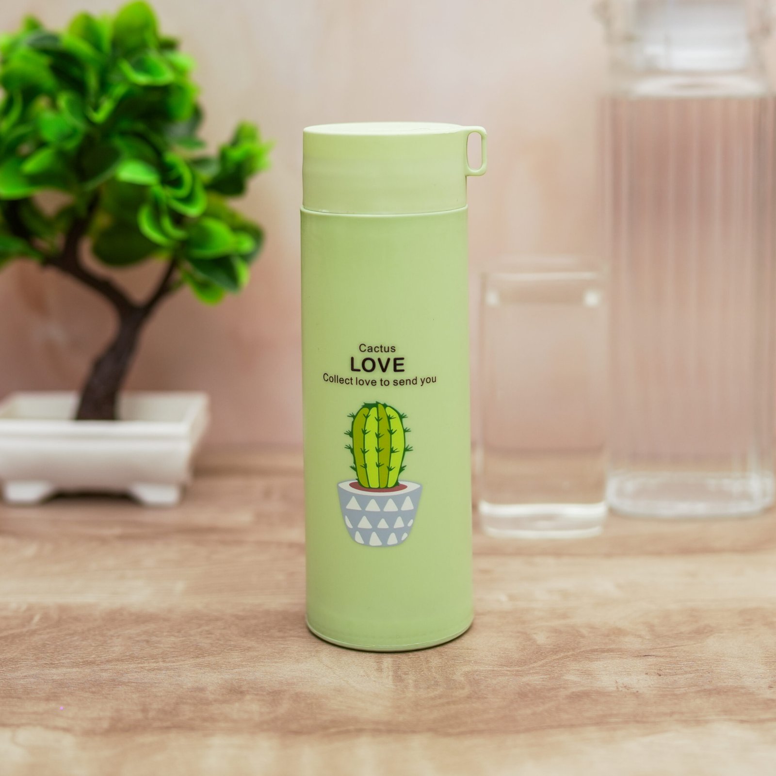 DSC08286 Plant Glass Water Bottle with Protective Cover | Glass Water Bottle for Fridge, Home, Office, Gym, Travel | BPA Free Water Bottle Glass | Cool Bottle - Image 4