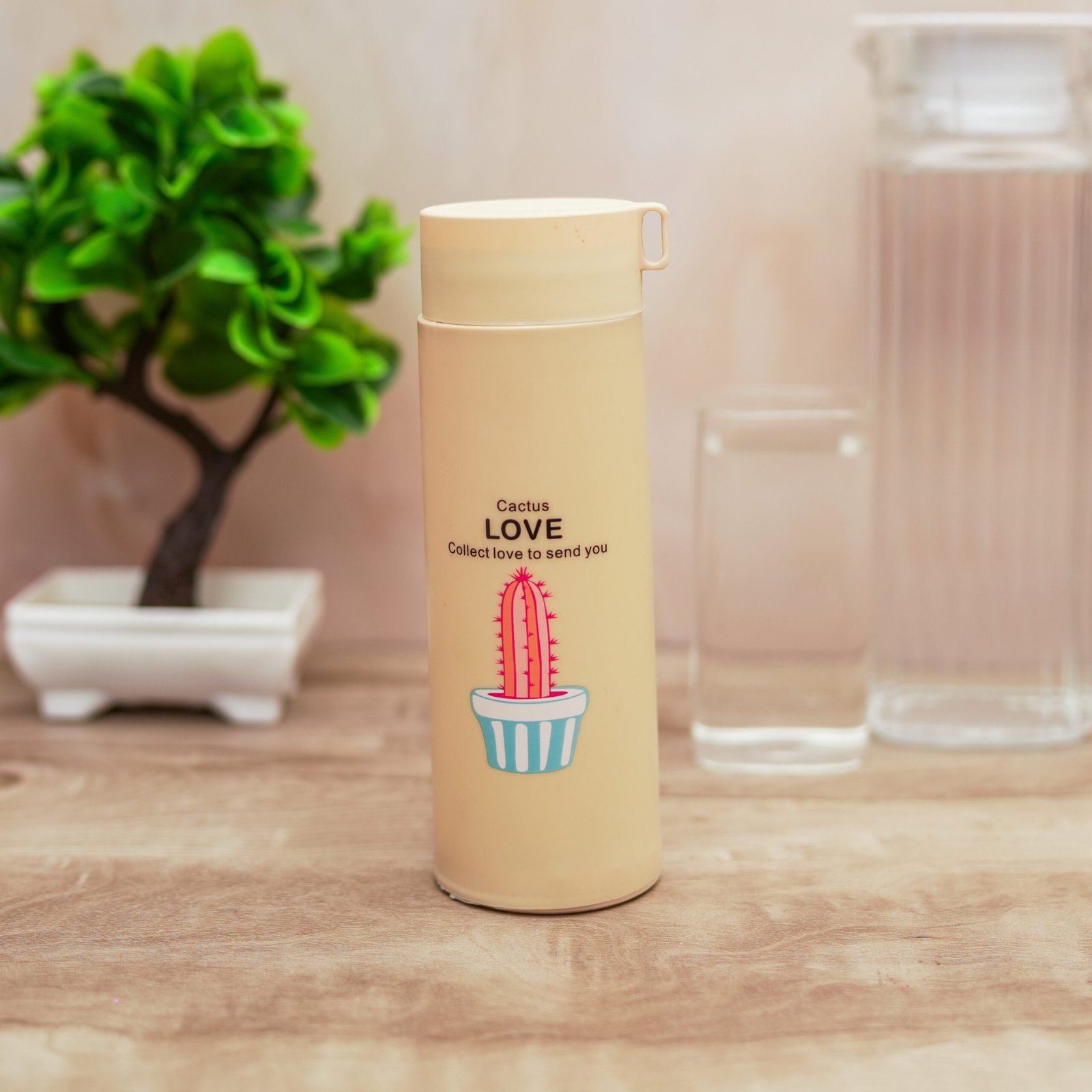 DSC08287 Plant Glass Water Bottle with Protective Cover | Glass Water Bottle for Fridge, Home, Office, Gym, Travel | BPA Free Water Bottle Glass | Cool Bottle - Image 3