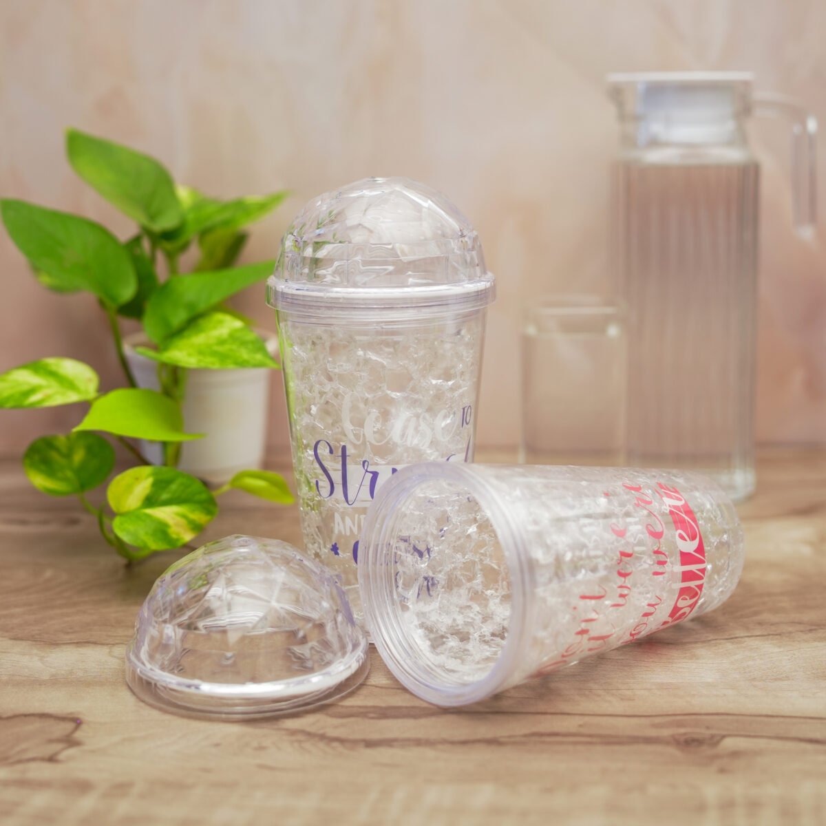 Fancy Glass Sipper with Straw for Girls Ice Design Unicorn 600ml Sipper for Collage Girls School for Travel Fancy Glass Water Bottle Tumbler - Image 1