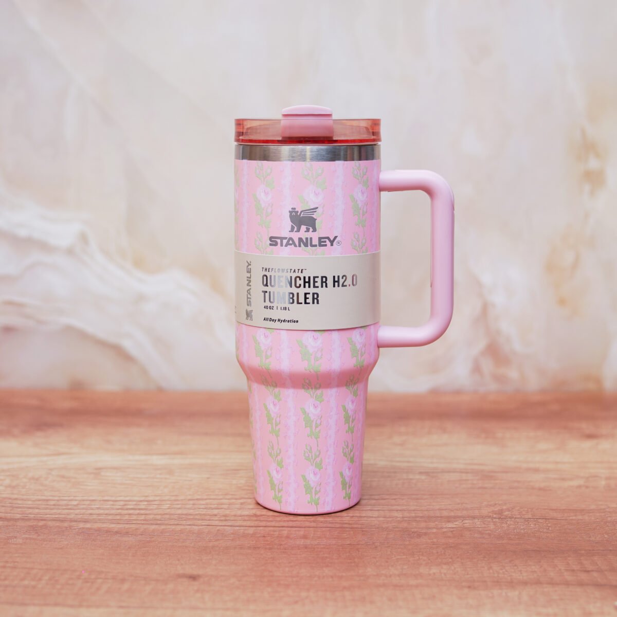 Floral Pink Stanley tumbler - The Quencher H2.O FlowState™ Tumbler - Image 1