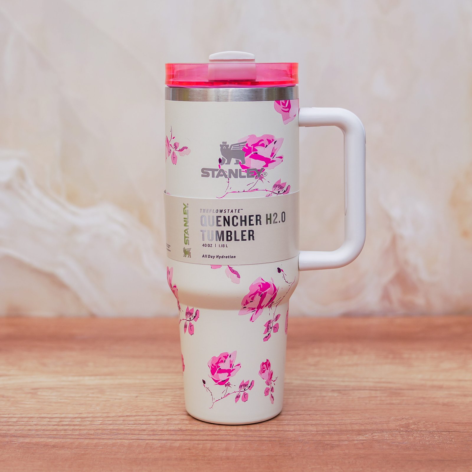DSC09197 White Roses Stanley tumbler - The Quencher H2.O FlowState™ Tumbler - Image 1