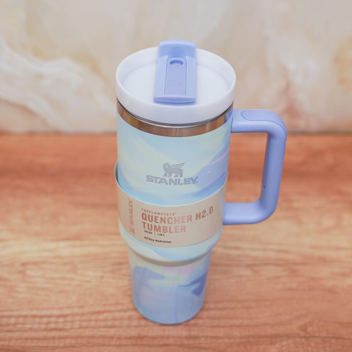 Blue Brushstroke Stanley tumbler - The Quencher H2.O FlowState™ Tumbler - Image 2
