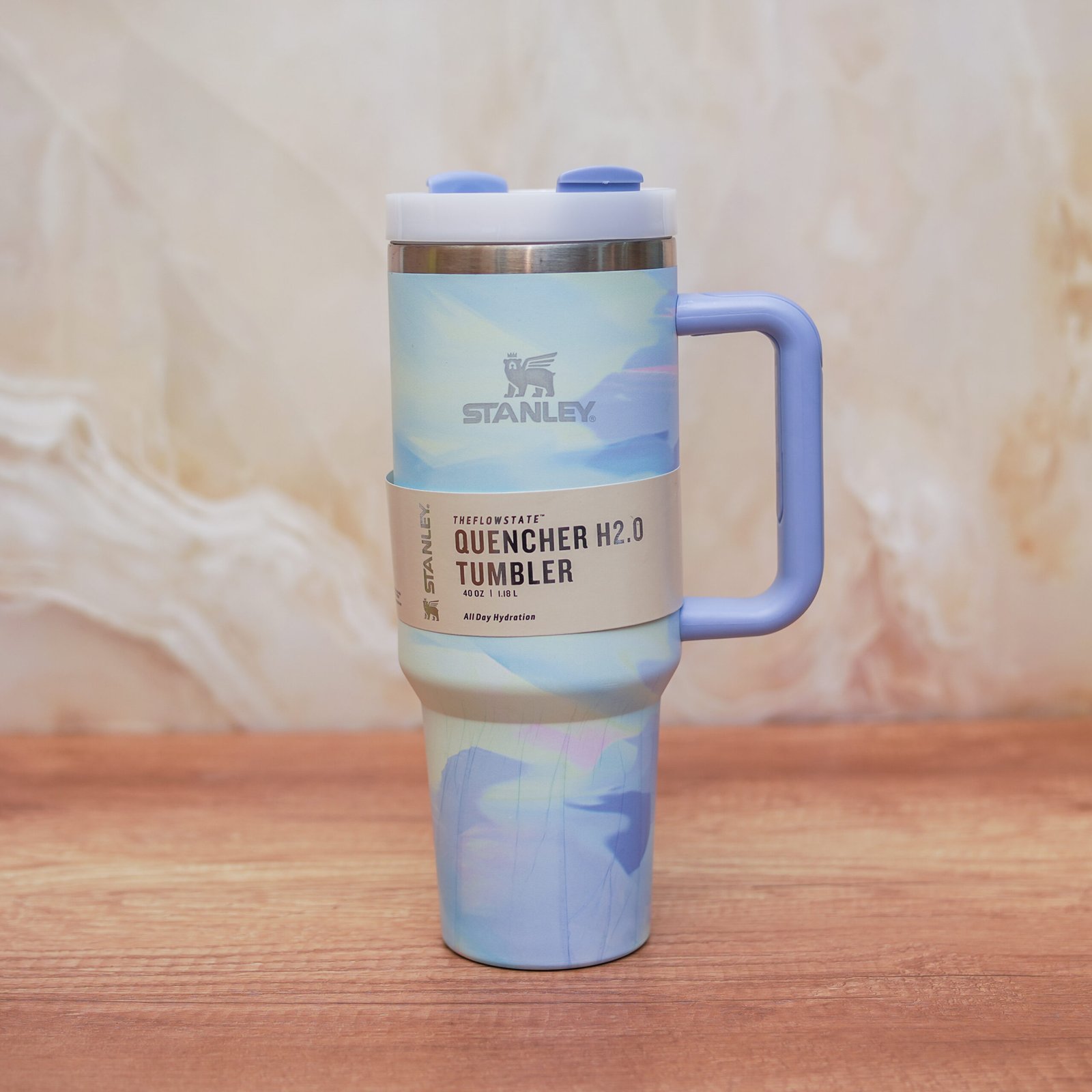 DSC09274 Blue Brushstroke Stanley tumbler - The Quencher H2.O FlowState™ Tumbler - Image 1